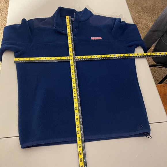 Vineyard Vines Fleece 1/4 Snap Pullover Mens Large Blue Harbor Shep Shirt Jacket - Picture 2 of 16